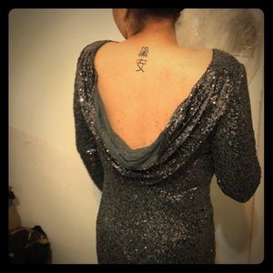 Badgley Mishka Long Sleeve Evening Gown